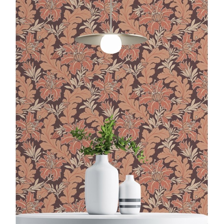 Papel pintado de hojas y flores estilo vintage - Ruston 681382