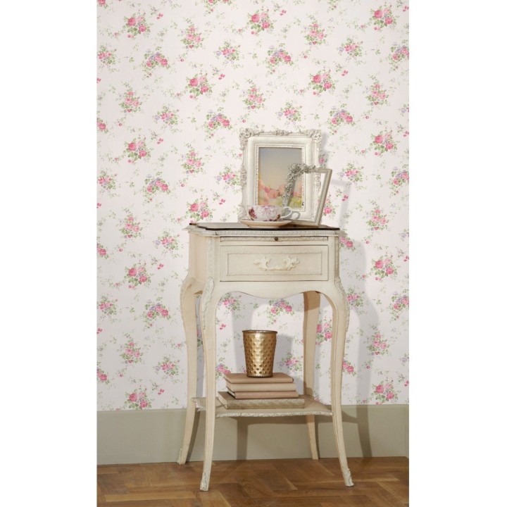 Papel pintado flores románticas de acuarela - Victoria Gardens 121231