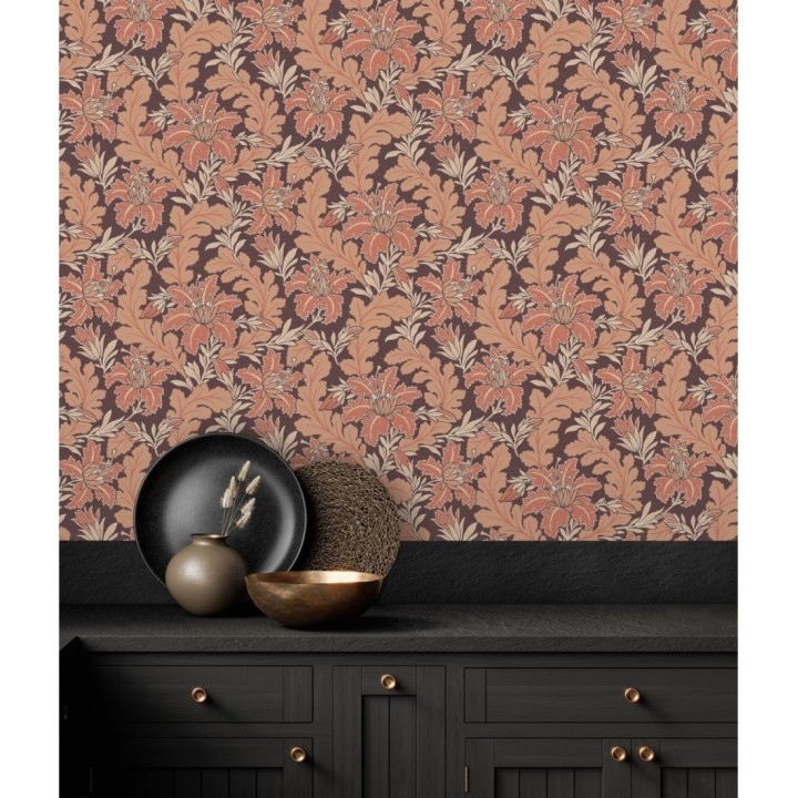 Papel pintado de hojas y flores estilo vintage - Ruston 681382