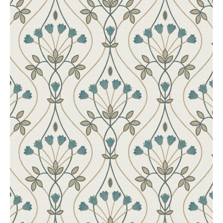 Papel pintado damasco de ramilletes de flores - Lorine 681383