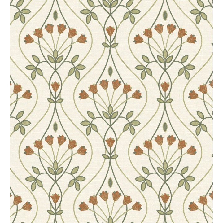 Papel pintado damasco de ramilletes de flores - Lorine 681384