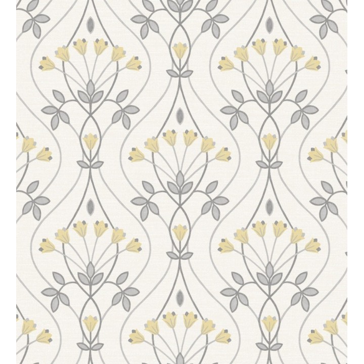 Papel pintado damasco de ramilletes de flores - Lorine 681385