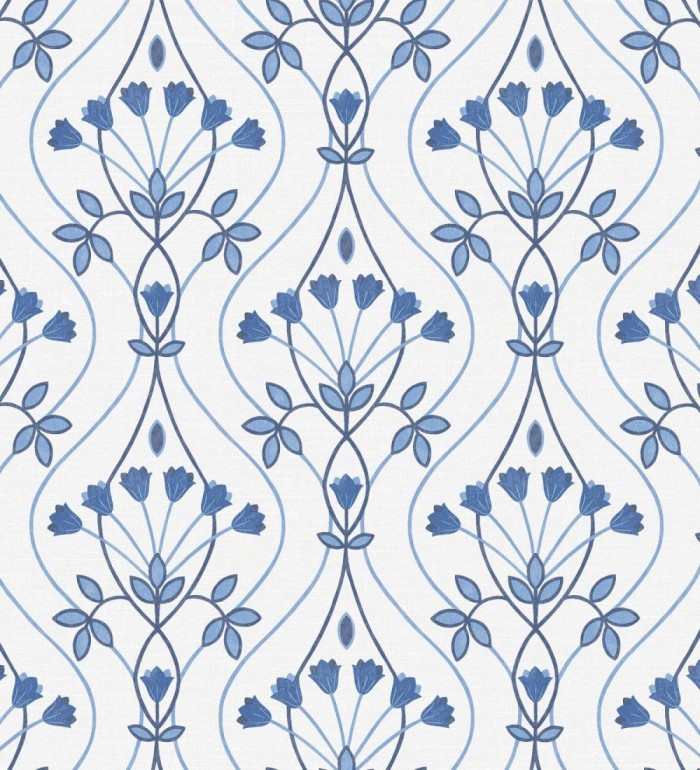 Papel pintado damasco de ramilletes de flores - Lorine 681386