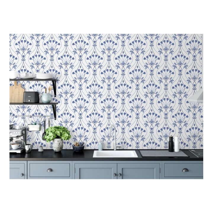 Papel pintado damasco de ramilletes de flores - Lorine 681386