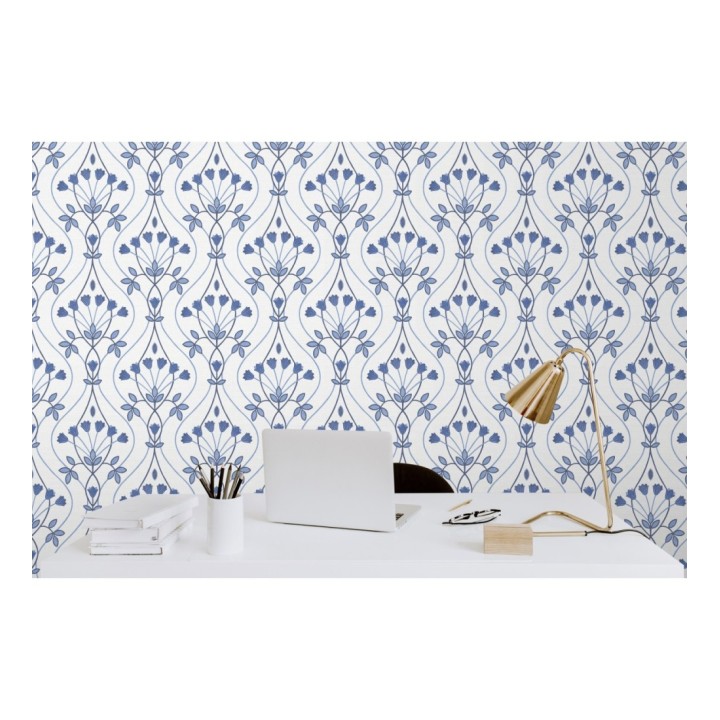 Papel pintado damasco de ramilletes de flores - Lorine 681386