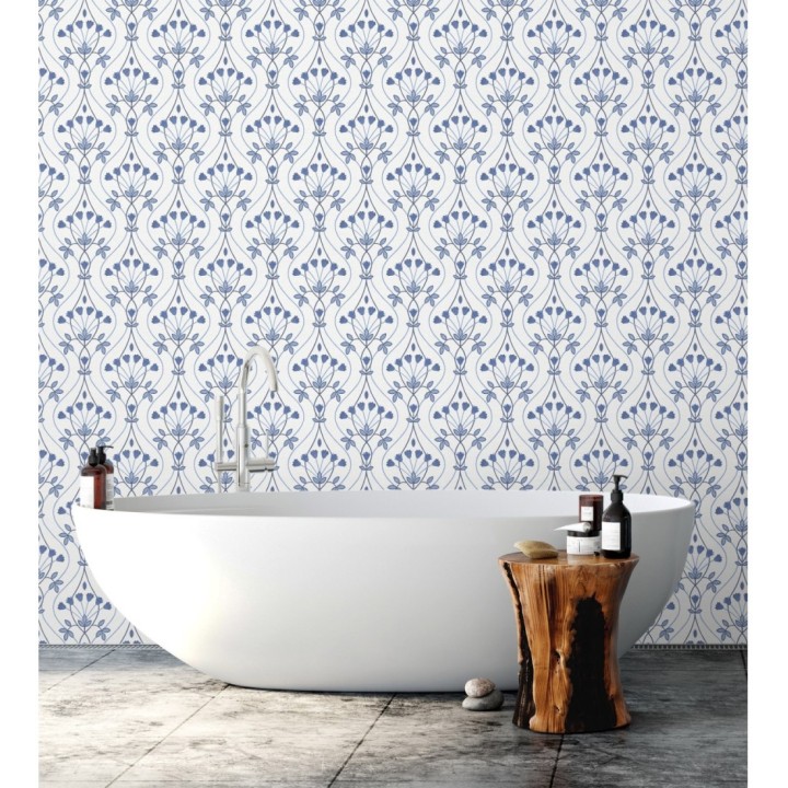 Papel pintado damasco de ramilletes de flores - Lorine 681386