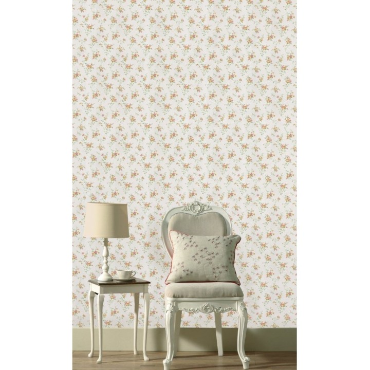 Papel pintado flores románticas pequeñas vinílico - Villa Regina 121241