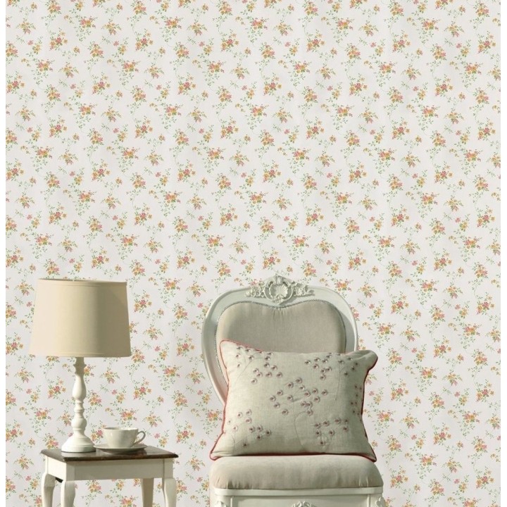 Papel pintado flores románticas pequeñas vinílico - Villa Regina 121241