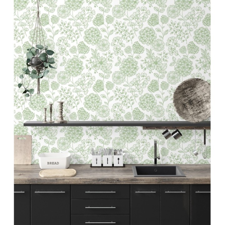 Papel pintado de flores estilo Art Decó - Eden flowers 681406