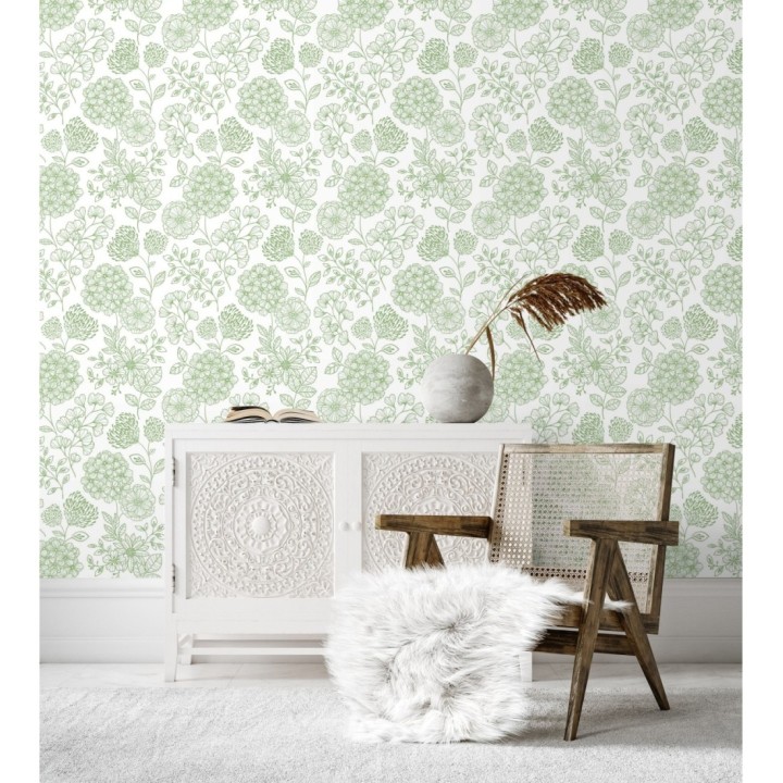 Papel pintado de flores estilo Art Decó - Eden flowers 681406