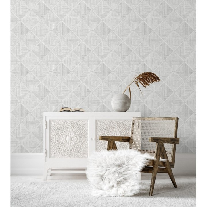 Papel pintado de rombos imitación tela - Scott Rhombus 681410