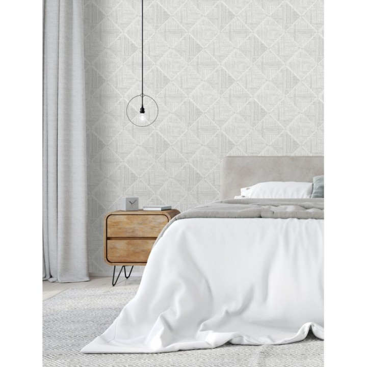 Papel pintado de rombos imitación tela - Scott Rhombus 681410