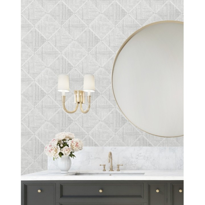 Papel pintado de rombos imitación tela - Scott Rhombus 681410