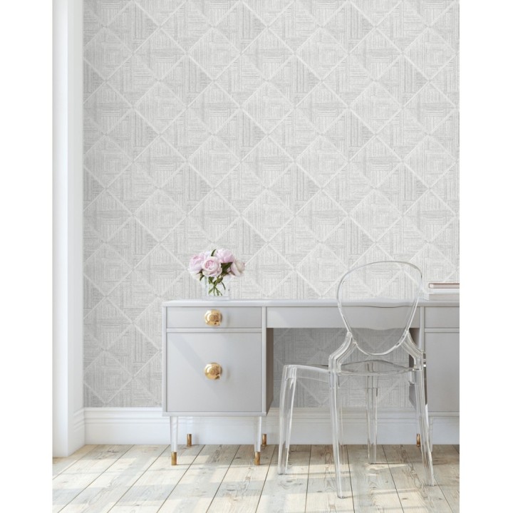 Papel pintado de rombos imitación tela - Scott Rhombus 681410