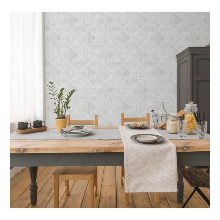 Papel pintado de rombos imitación tela - Scott Rhombus 681410