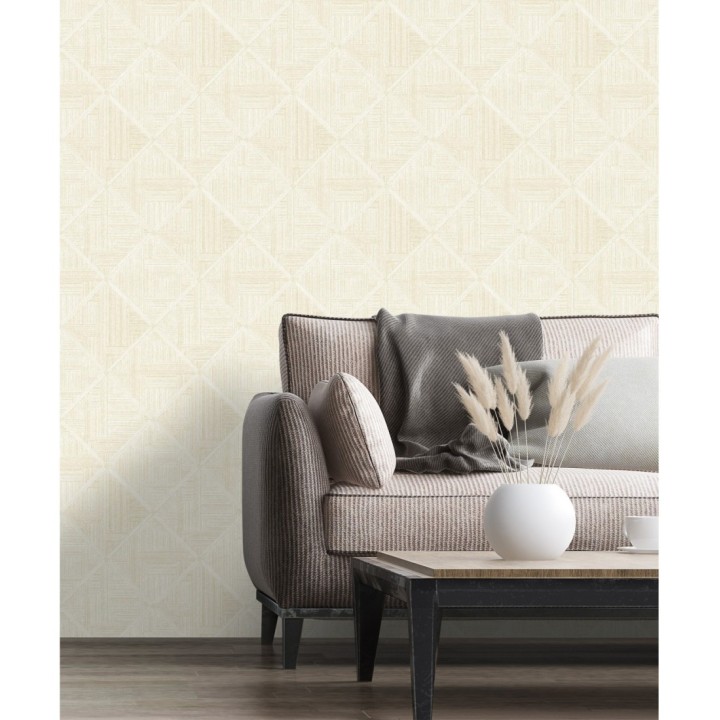 Papel pintado de rombos imitación tela - Scott Rhombus 681411