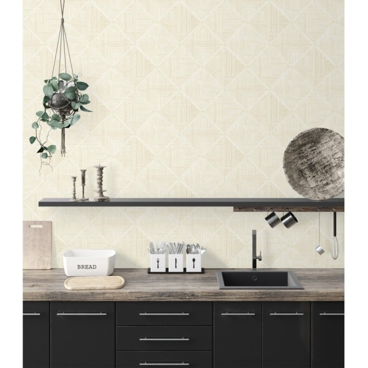 Papel pintado de rombos imitación tela - Scott Rhombus 681411