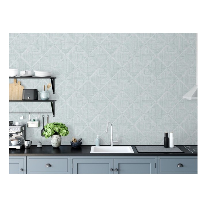 Papel pintado de rombos imitación tela - Scott Rhombus 681412