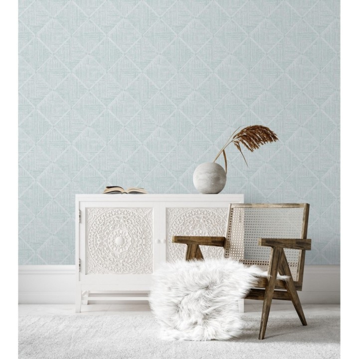 Papel pintado de rombos imitación tela - Scott Rhombus 681412