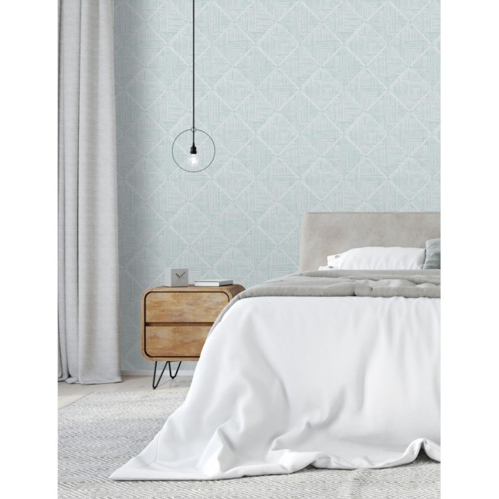 Papel pintado de rombos imitación tela - Scott Rhombus 681412