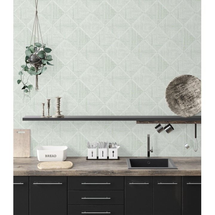 Papel pintado de rombos imitación tela - Scott Rhombus 681413