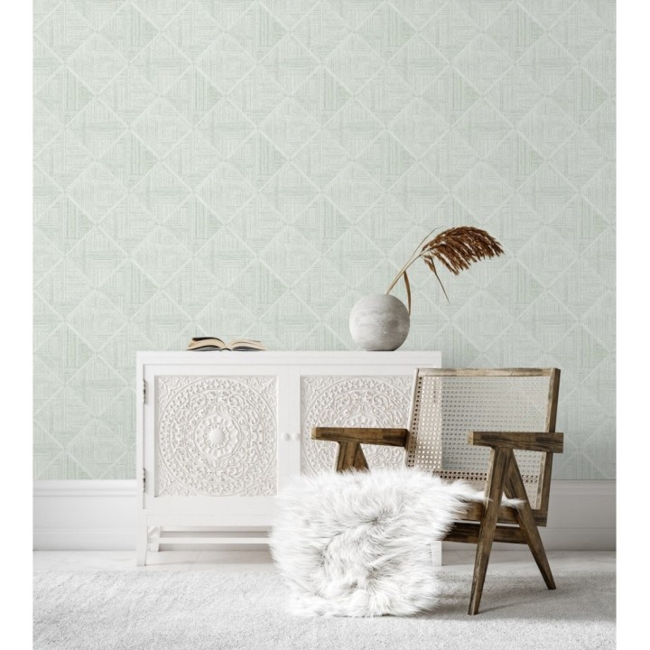 Papel pintado de rombos imitación tela - Scott Rhombus 681413