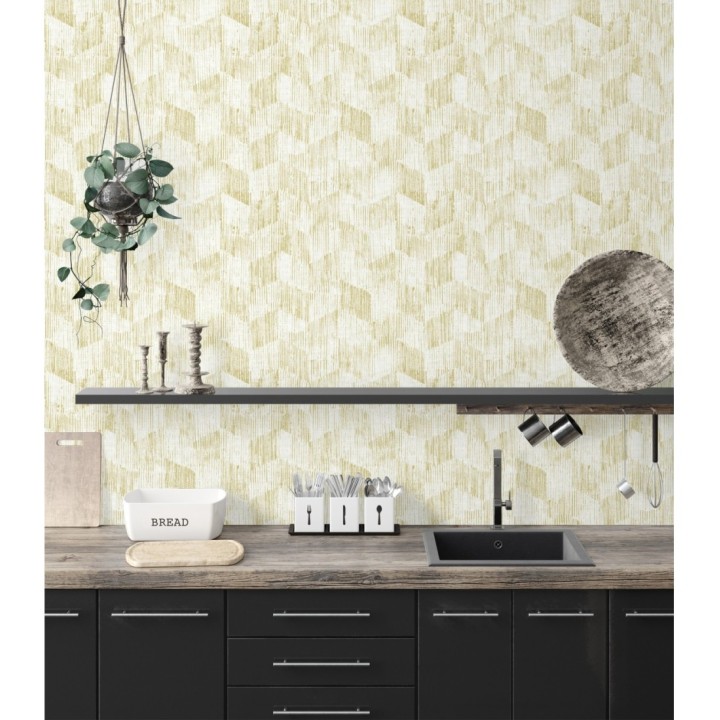 Papel pintado geométrico de trazos de pintura - Lexen 681415