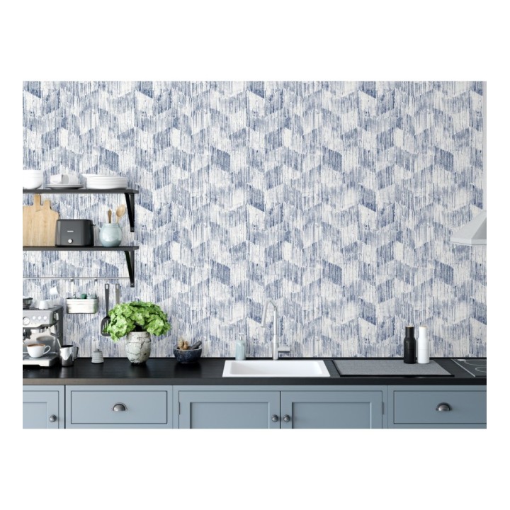 Papel pintado geométrico de trazos de pintura - Lexen 681417