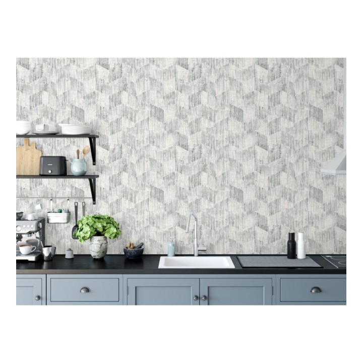 Papel pintado geométrico de trazos de pintura - Lexen 681418