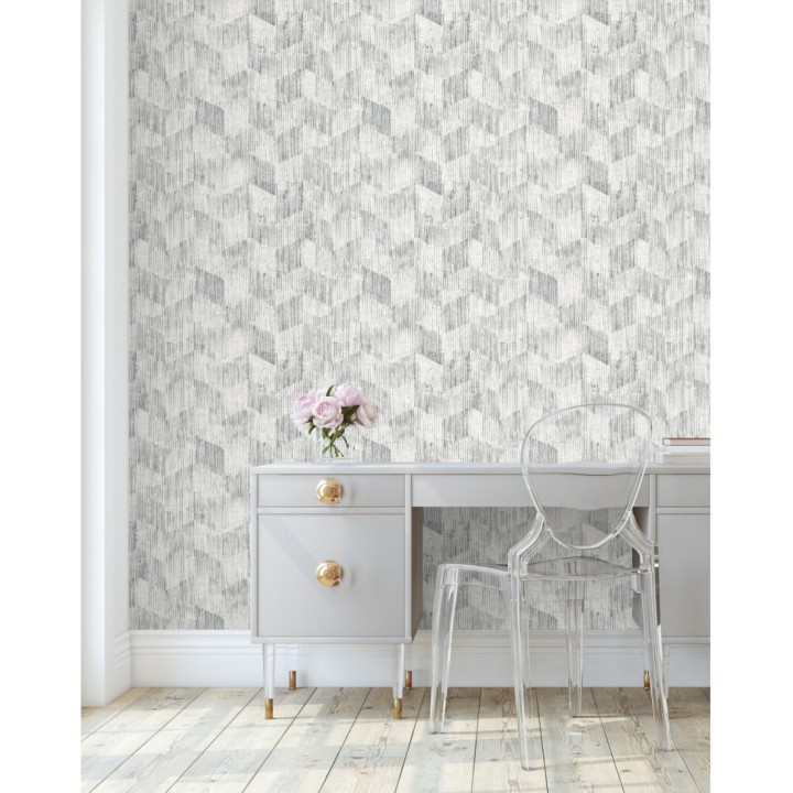 Papel pintado geométrico de trazos de pintura - Lexen 681418