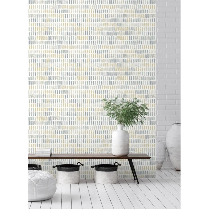 Papel pintado acuarelas de color efecto pequeño azulejos de paves - Neville 681423