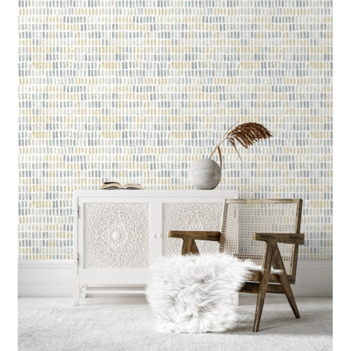 Papel pintado acuarelas de color efecto pequeño azulejos de paves - Neville 681423