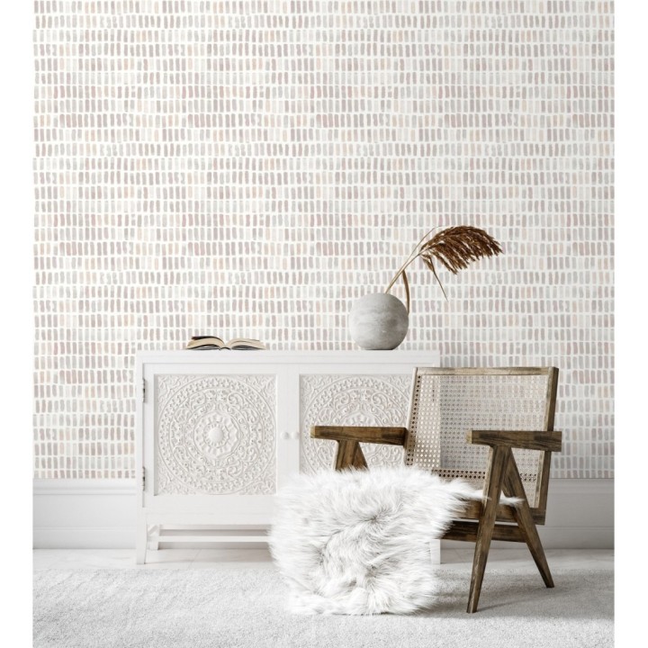 Papel pintado acuarelas de color efecto pequeño azulejos de paves - Neville 681424