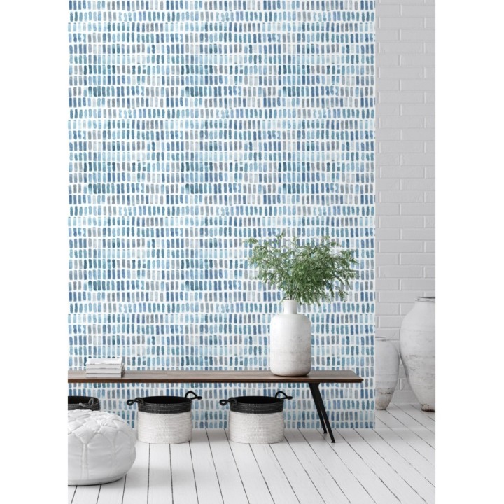 Papel pintado acuarelas de color efecto pequeño azulejos de paves - Neville 681425