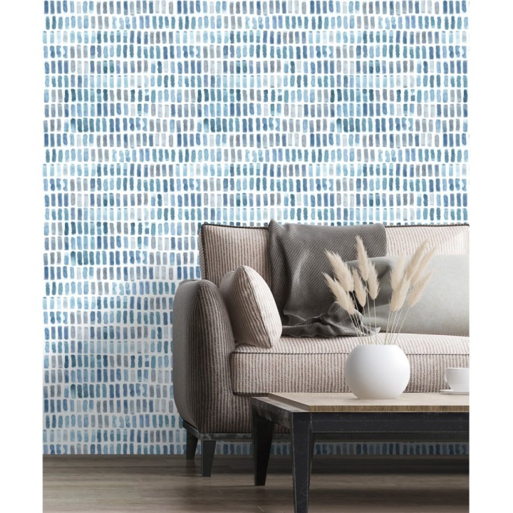 Papel pintado acuarelas de color efecto pequeño azulejos de paves - Neville 681425