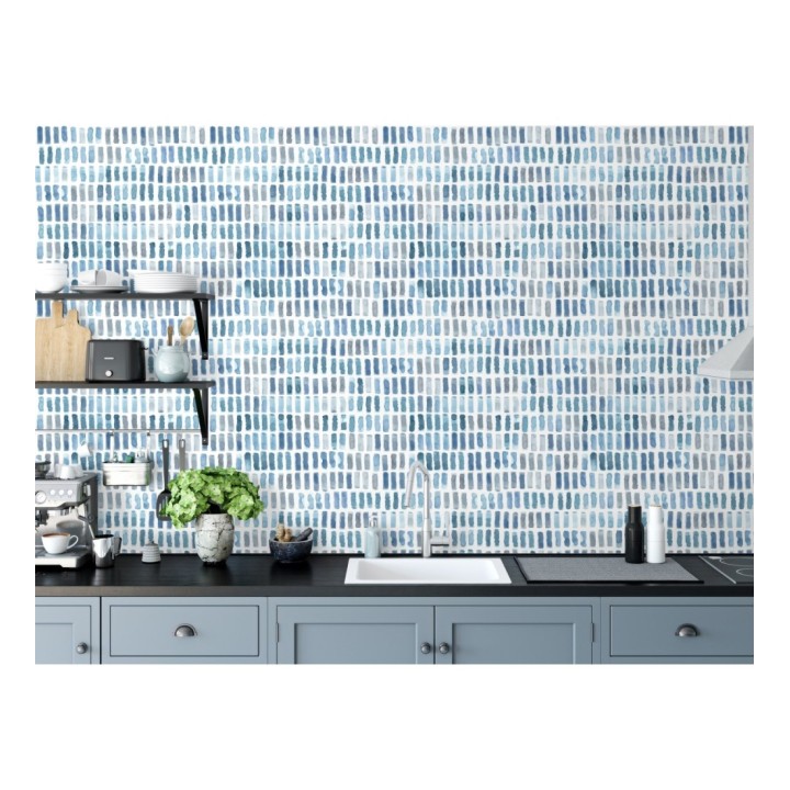 Papel pintado acuarelas de color efecto pequeño azulejos de paves - Neville 681425