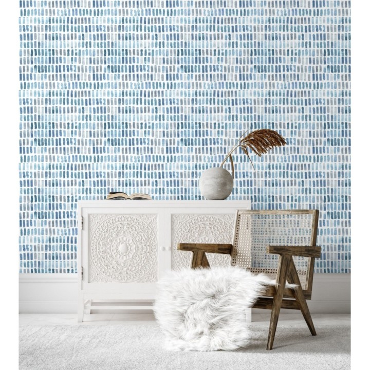 Papel pintado acuarelas de color efecto pequeño azulejos de paves - Neville 681425