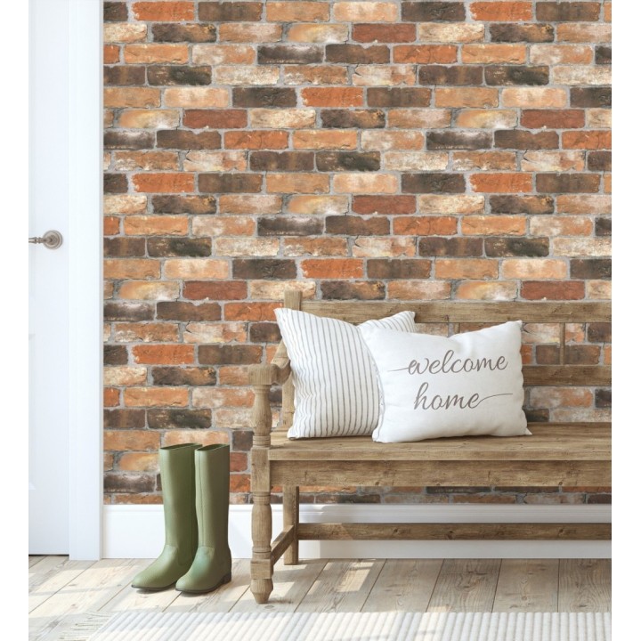 Papel pintado muro de ladrillos vintage estilo industrial - Jackson Street 121267