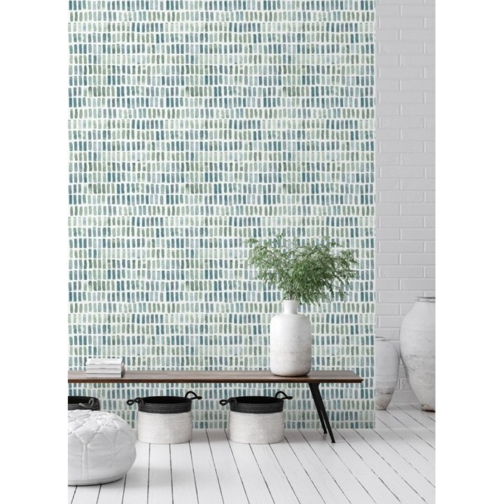 Papel pintado acuarelas de color efecto pequeño azulejos de paves - Neville 681426