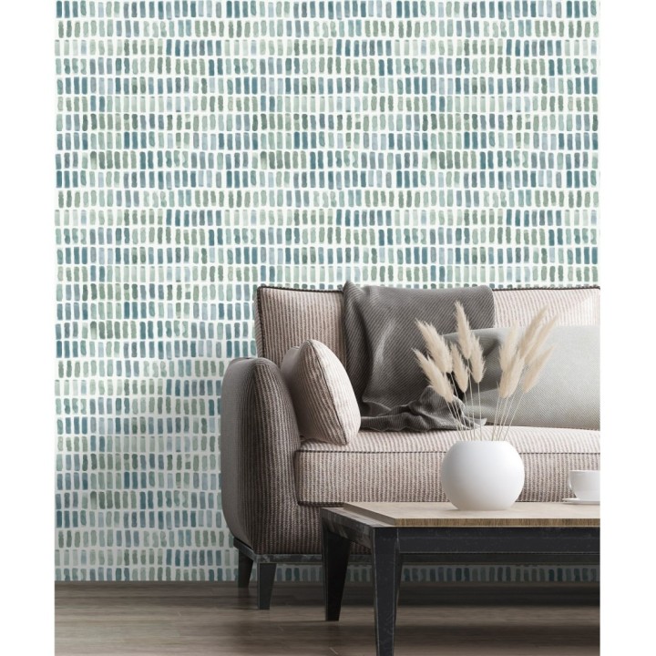 Papel pintado acuarelas de color efecto pequeño azulejos de paves - Neville 681426