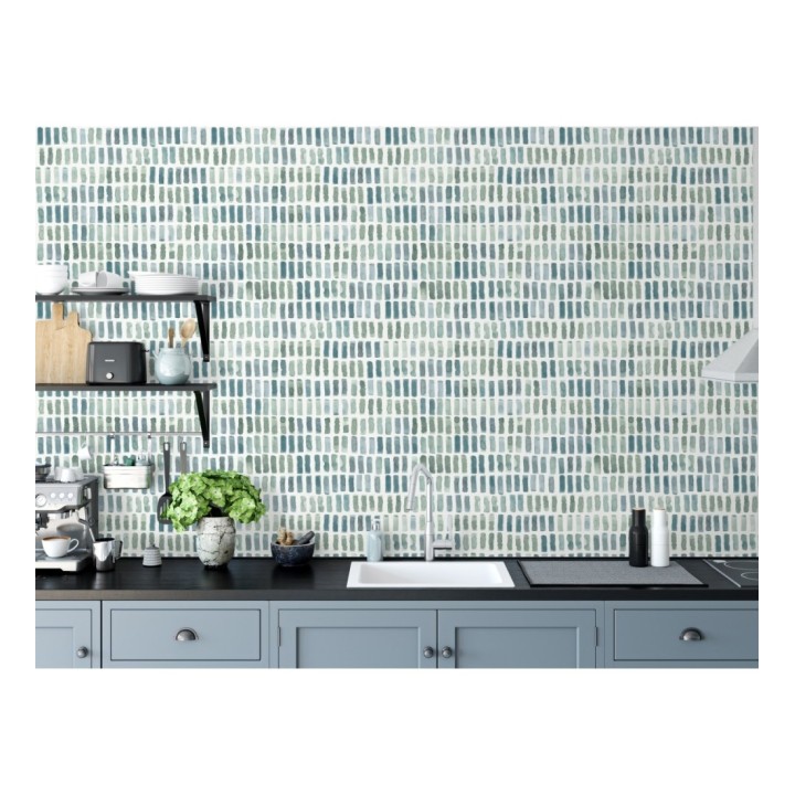 Papel pintado acuarelas de color efecto pequeño azulejos de paves - Neville 681426