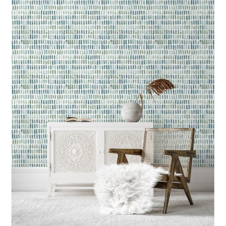 Papel pintado acuarelas de color efecto pequeño azulejos de paves - Neville 681426