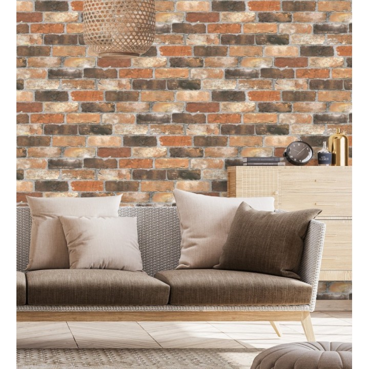 Papel pintado muro de ladrillos vintage estilo industrial - Jackson Street 121267