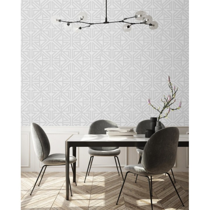 Papel pintado geométrico con estilo Art Decó - Maxwell 681428