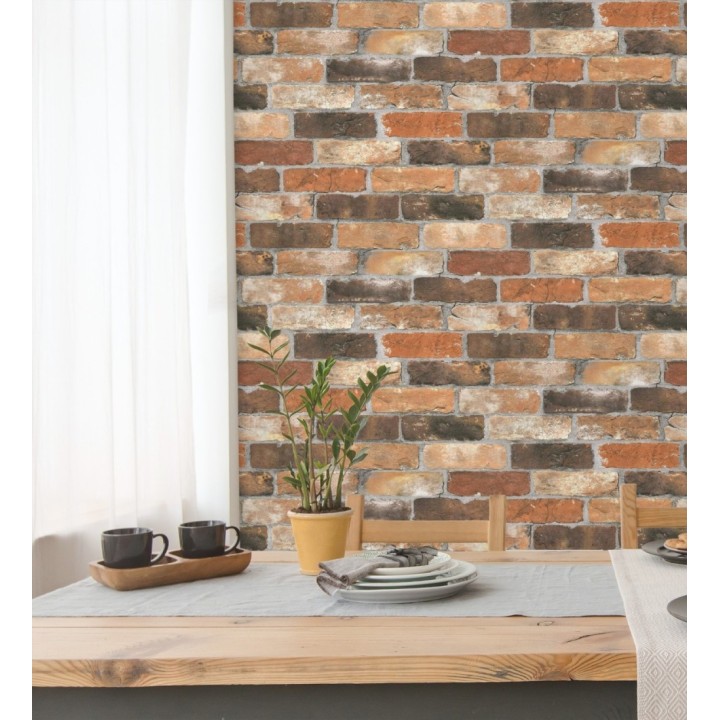 Papel pintado muro de ladrillos vintage estilo industrial - Jackson Street 121267