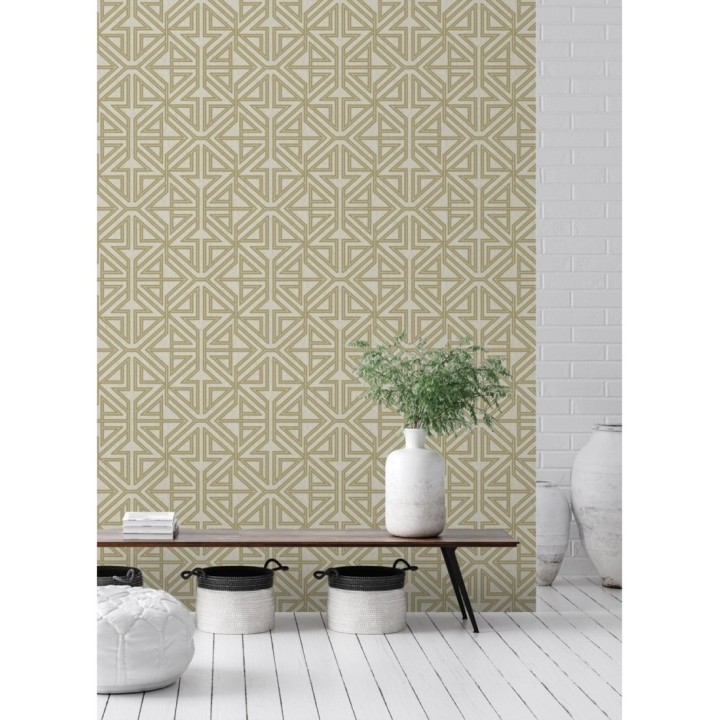 Papel pintado geométrico con estilo Art Decó - Maxwell 681430