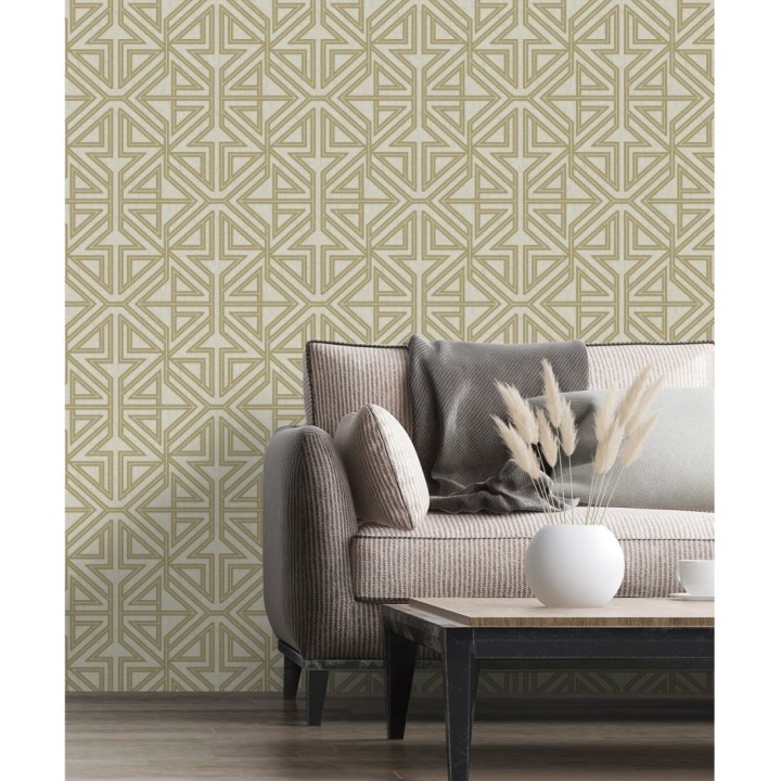 Papel pintado geométrico con estilo Art Decó - Maxwell 681430