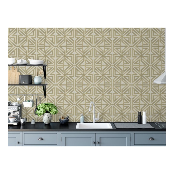 Papel pintado geométrico con estilo Art Decó - Maxwell 681430