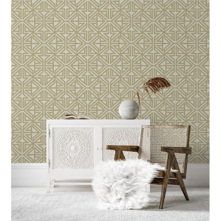 Papel pintado geométrico con estilo Art Decó - Maxwell 681430