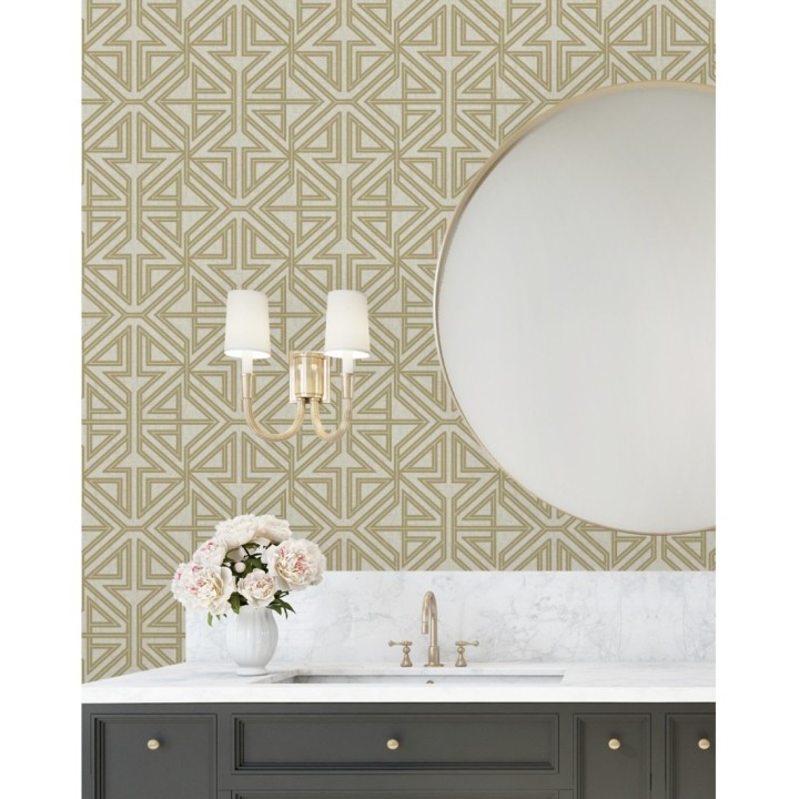 Papel pintado geométrico con estilo Art Decó - Maxwell 681430